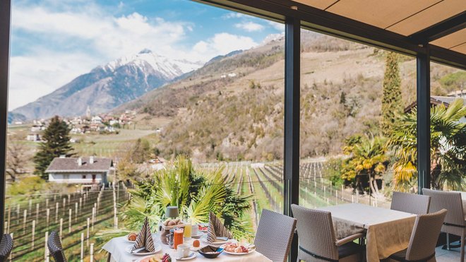 The cuisine at one of the top hotels in the Meran area